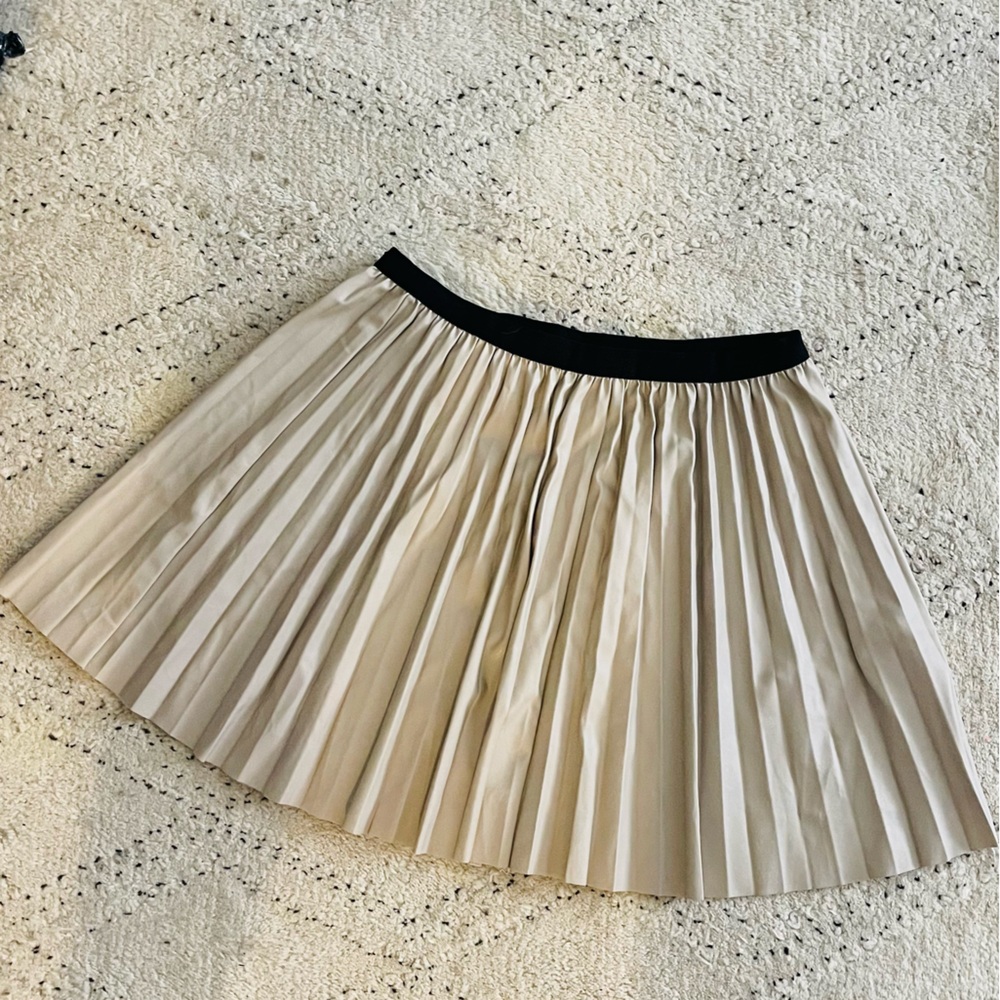 pu pleated skirt